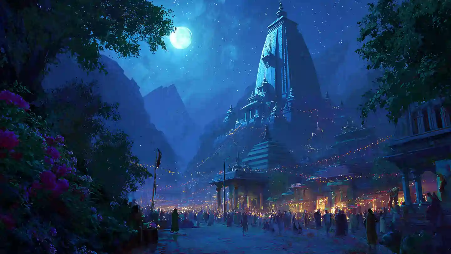 Devotees worshipping Shiva on Shivratri 2025 night