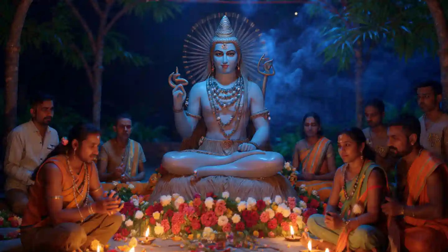 Shivratri Vrat Katha & Importance – Devotees worshipping Lord Shiva during Maha Shivratri